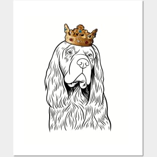 Sussex Spaniel Dog King Queen Wearing Crown Posters and Art